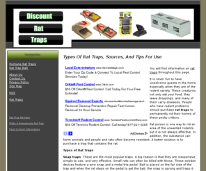rattrapsforsale.com: Rat Traps - #1 FREE Informational Source !!
What you need to know about rat traps for sale. Find best rat trap discount sources along with free information.