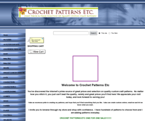 crochetpatternsetc.com: CROCHET PATTERNS ETC
CUSTOM PATTERN GRAPHS FOR CROCHET, CROSS STITCH, KNITTING, TAPESTRY, TUNISIAN (AFGHAN STITCH) AND FILET