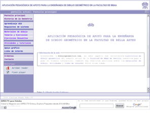 dibujogeometrico.es: Dibujo geométrico
 DIB ES UNA TESIS DOCTORAL ORIENTADO A UN NUEVO SISTEMA PEDAGÓGICO DE APOYO PARA LA ENSEÑANZA DE GEOMETRÍA, Enunciados y soluciones de los ejercicios de geometrico de Bellas Artes de Sevilla, paso a paso. 