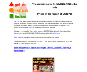 slimming.org: The domain name SLIMMING.ORG.
SLIMMING.ORG is available for sale.