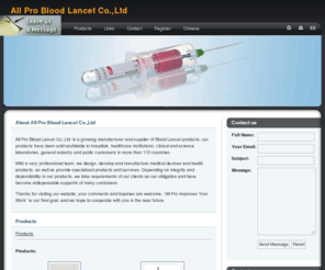 bloodlancet.org: Blood Lancet, China Blood Lancet Manufacturer,Blood Lancet supplier,blood lancet device - Home
All Pro Blood Lancet Co.,Ltd, disposable blood lancet, is China Blood Lancet Manufacturer,Blood Lancets,Blood Lancet supplier,safety blood lancet,blood lancet device