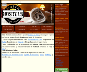 saltahostels.com.ar: Salta Hostels - Alojamiento Economico en Salta, Argentina
Guía Completa de Hostels, Hostales, Albergues en la Provincia de Salta.