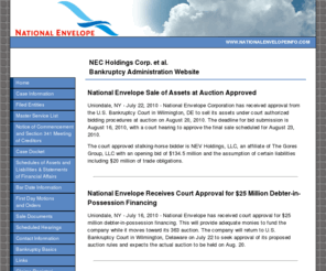 nationalenvelopeinfo.com: National Envelope
 NEC Holdings Corp.   Website. Bankruptcy Administration