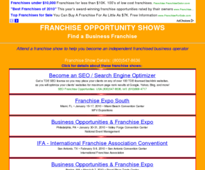 franchise-opportunity-shows.com: Franchise Opportunity Shows - Franchise Opportunities Trade Shows - Franchising Opportunities Shows
Franchise opportunity shows exhibiting a diverse list of franchisors