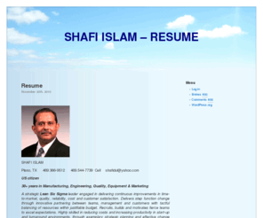 shafidul.com: SHAFI ISLAM – RESUME
