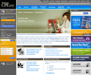 cpasociety.net: Bisk CPEasy - America's Best Selling CPE Programs and Online CPE Courses for Public & Industry CPAs
Continuing professional education (CPE) programs for CPAs with multiple learning formats (online, software, audio, video, textbook, live Webcasts and new money-saving annual subscription programs). CPEasy provides an easier way to earn NASBA/QAS approved CPE credit.