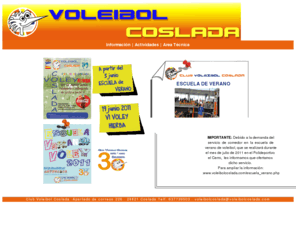 voleibolcoslada.com: pagina web del club voleibol coslada
club deportivo de voleibol de Coslada, Madrid. Competiciones, escuela, torneo, escuela verano