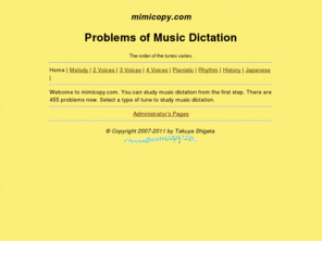 mimicopy.com: mimicopy.com — Problems of Music Dictation — Home
Page for study music dictation.