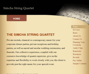 simchastringquartet.com: Simcha String Quartet - Home
Simcha String Quartet