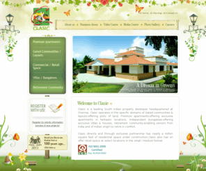 clasic.com: Welcome to Clasic - Chennai's premium property developer offering CMDA approved Apartment, plots, Bungalows and retirement community / Old Age home
CMDA approved apartments, plots, bungalows, retirement community, old age home, offered at chennai, india by clasic