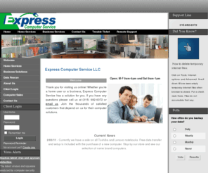 expresscomputerservice.net: Welcome - Express Computer Service 315.682.6372 Manlius, NY and Syracuse, NY
Express Computer Service in manlius new york offer computer technical support and sales to both home and business users. We service all of central New York including Syracuse, NY.