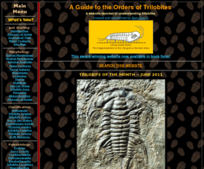 trilobites.info: A Guide to the Orders of Trilobites
All aspects of the biology and classification of trilobites, including morphology, ecology, localities, reproduction, development, behavior, biostratigraphy, etc.