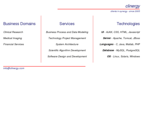 clinergy.com: Clinergy
software and systems development, technology consulting