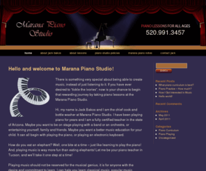 maranapiano.com: Marana Piano Studio
Marana Piano Studio provides quality, fun piano lessons for all ages given by an experienced,  professional, certified teacher with a Masters in Ed
