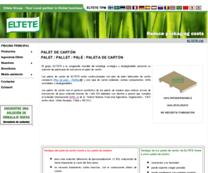 palletdecarton.com: www. ELTETE .com - Cantoneras de cartón, palets de cartón, embalaje ecológico - Valencia (España)
www. ELTETE .com - Cantoneras de cartón, palets de cartón, embalaje ecológico - Valencia (España)