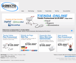 directo.cl: Directo "Presencia en Internet" - Web Hosting - Hosting en Chile - Tienda Virtual -
Directo.cl - Directoweb.cl - Directointernet.cl - Desarrollo Web - Housing en
Chile - Diseño - webhosting - hosting - hospedaje web - publicidad - osCommerce
Servicio de Web Hosting en plataforma Linux y Windows con paneles Cpanel y Directadmin.