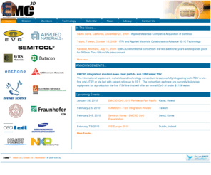 emc3d.org: EMC3D Home
EMC3D.ORG, semiconductor, TSV, 3D chip stacking, thru-silicon-via, MEMS integration, semiconductor 3D consortium