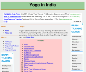 indianyoga.net: Yoga of Ancient India| Yogasana, Pranayama, Meditation|
Description about Yoga and ancient Indian Yoga in the view of Sages such as  Patanjali, Swatmarama, Matsyendranatha. Yogasanas from ancient texts.