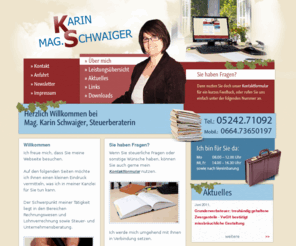 steuer-schwaiger.org: Steuerberaterin Mag. Karin Schwaiger in Vomp Kanzlei, Rechnungswesen, Personalverrechnung, Steuer
Steuerberaterin Mag. Karin Schwaiger in Vomp
Ihr Steuerberaterin - mehr als nur Steuerberatung!