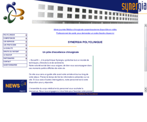 synergia-polyclinique.com: Synergia polyclinique, clinique Chirurgicale Carpentras, Vaucluse,pole santé
Synergia polyclinique, clinique situé au sein du pole santé de Carpentras dans le Vaucluse, proche d'Avignon un établissement de santé performant, clinique chirurgicale,