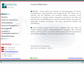 aktabda-service.de: AktAbDa :: Service für Unternehmen und Privatpersonen
Dienstleistungen für Firmen, Freischaffende, Existenzgründer und Privatpersonen.