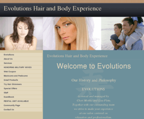 evolutionshairandbodyexperience.com: Evolutions Hair and Body Experience
Home Page