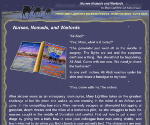 nursesnomadsandwarlords.com: Mary Lightfine - Nurses, Nomads, and Warlords
Discover Mary Lightfine's spirited story in her sensational Book, 'Nurses, Nomads, and Warlords; Somali Finishing School