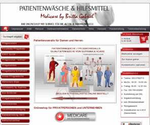 pflegeoverall24.de: Pflegeoverall I Pflegeoveralls I Patientenwäsche erhalten Sie hier in unserem Onlineshop
Pflegeoverall I Pflegeoveralls I Patientenwäsche erhalten Sie hier in unserem Onlineshop mit Suprima und 4CARE - Produkten