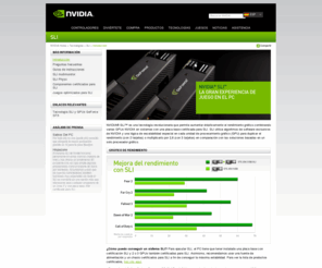 slizone.com.es: NVIDIA SLI Tecnologías
NVIDIA® SLI™ technology is a revolutionary platform innovation that allows you to intelligently scale graphics performance by combining multiple NVIDIA graphics solutions in an SLI-Certified motherboard. Using proprietary software algorithms and dedicated scalability logic in each NVIDIA graphics processing unit (GPU), NVIDIA SLI technology delivers up to twice the performance (with 2 cards) and 2.8X the performance (with 3 cards) compared to a single graphics solution.