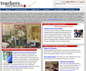 teachersnetwork.org: Teachers Network
 Teachers Network is a major, non-profit education organization offering online multimedia professional development and teacher education packages in order to improve student achievement.