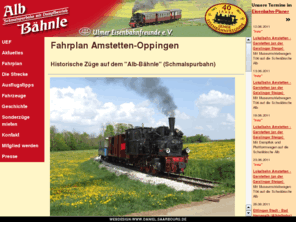albbaehnle.de: UEF Alb-Bähnle: Amstetten - Oppingen
Informationen rund um die Schmalspurbahn Amstetten-Oppingen