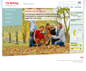 cslbehring.dk: CSL Behring Danmark - Leverandør af plasmaprodukter baseret på dansk donor plasma 
CSL Behring har dedikeret sig til at redde liv og forbedre livskvaliteten for mennesker med sjældne og alvorlige sygdomme verden rundt