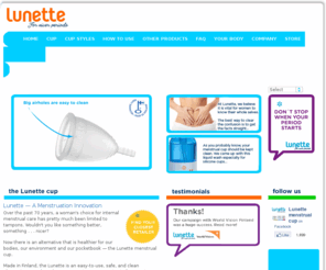 fornicerperiods.com: Lunette menstrual cup - Home Page
Over the past 70 years, a woman's choice for internal menstrual care has pretty much been limited to tampons. Wouldn't you like something nicer?