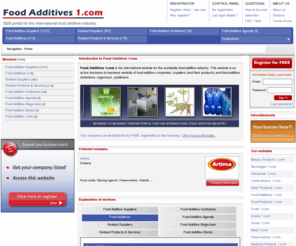 foodadditives1.com: Food Additives 1.com - Food additive Companies, Manufacturers, Suppliers, Exporters & Importers
Food Additives 1.com, , Food additive Companies, Manufacturers, Suppliers, Exporters & Importers