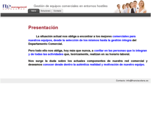 franciscolana.es: Inicio - Un sitio web para empresas que necesitan fiscalizar a sus equipos comerciales
Un sitio web para empresas que necesitan fiscalizar a sus equipos comerciales. ¿Duda usted de su equipo comercial? ¿Desea conocer realmente qué hacen sus comerciales? Deje que le asesoremos...