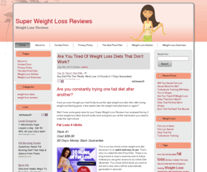 superweightlossreviews.com: Super Weight Loss Reviews | Weight Loss Reviews
Are You Tired of Weight Loss Diets That Do Not Work? Super Weight Loss Reviews has reviewed the 5 top online weight loss diets for you.