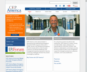 californiafluwatch.com: CEP America: Home -
CEP America is the third largest provider of physician staffing and comprehensive management services for Emergency Departments in the nation.