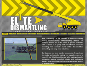 elitedismantling.co.uk: Elite Dismantling :: Steel Specialists
Elite Dismantling Ltd are providers of specialist burning, cutting, thermal lancing and dismantling services.