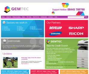 gemtec.net: Gemtec | Supplier of printers, scanners and multi-functional devices from Ricoh and Sharp
Gemtec offer bespoke solutions from a comprehensive range of office printers, scanners and multi-functional devices from leading manufacturers Ricoh and Sharp based in Hull