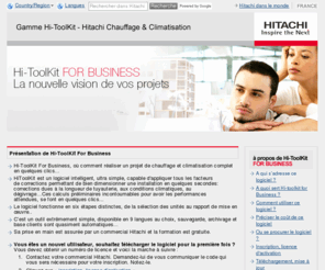 hi-toolkit-for-business.com: Hi-Toolkit For business - Logiciel de sélection de système chauffage et climatisation  HITACHI
Hi-Toolkit for Business est un logiciel permettant la mise en place rapide de systèmes de chauffage et climatisation HITACHI