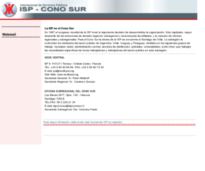 ispconosur.cl: ISP - Cono Sur
Sitio de la Internacional de Servicios Públicos en el Cono Sur.