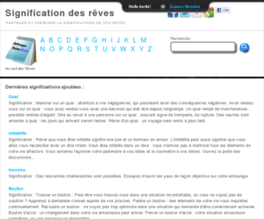attrape-reve.com: Attrape Rêve : signification des rêves
Signification des rêves et interprétation. Consulter notre dictionnaire pour vous faire une idée de la symbolique de vos rêves.
