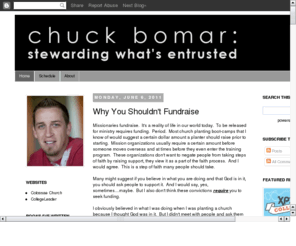 chuckbomar.com: CollegeLeader: resources for college age ministry leaders in the local church
www.CollegeLeader.org exists to help people recognize the vitality of college-age-stage ministry in the local church and to assist church leaders by providing resources and networks for the leadership of these ministries.