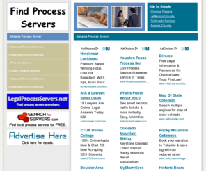 coloradoprocessserver.info: Alabama Process Servers
Alabama process server / service information.