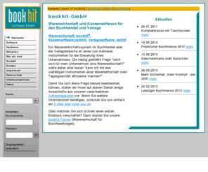 bookhit.de: bookhit-GmbH - Warenwirtschaft für Buchhandlungen und Verlage
Warenwirtschaft und Kassensoftware für Buchhandlungen und Verlage