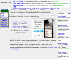 tourseller.com: East Africa Air Travel
East Africa Air Travel for the best values East Africa Air Travel to Kenya, Tanzania,  Uganda, Djibouti, Eritrea, Ethiopia, Somalia, Egypt and Sudan.