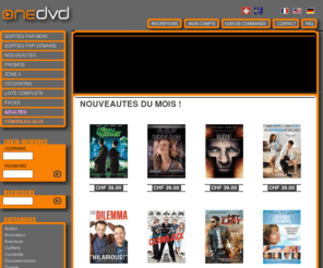 onedvd.ch: onedvd.ch : vente dvd
vente de nouveautés dvd, zone 1