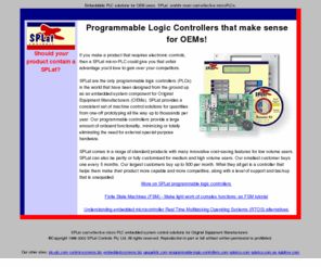 programmable-logic-controllers.com: SPLat Programmable Logic Controllers: World's most cost-effective embedded OEM PLC
Low cost Programmable Logic Controllers for Embedded Systems