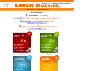 eniyihosting.net: ...::: EMEK HOSTİNG :::... İnternet & Bilişim Hizmetleri
Türkiyenin En İyi, En Hızlı, En Ucuz Hosting Firması. Dinamik Kadrosu & Alt Yapısı İle Sizlerle...