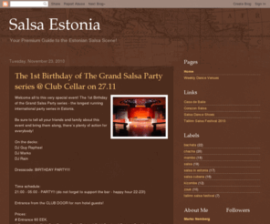 salsa-estonia.com: Salsa Estonia
Your Premium Guide to the Estonian Salsa Scene! All the info about Salsa events in Tallinn.